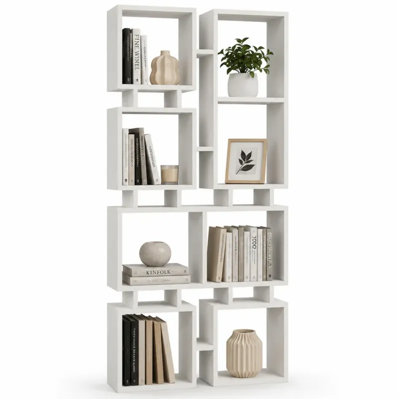 Must-Have Libreria Moderna 4 Ripiani Bianco Scaffalatura Soggiorno Ufficio 79x24x166.5 cm