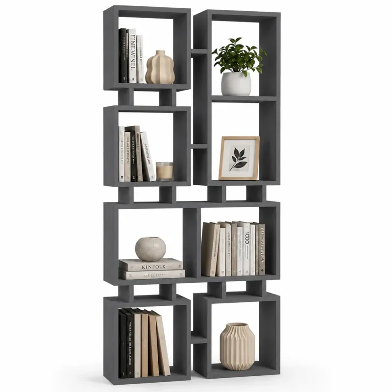Libreria Moderna 4 Ripiani Antracite Scaffalatura Soggiorno Ufficio 79x24x166.5cm Economico