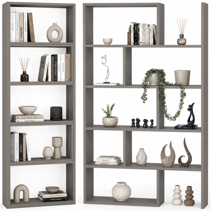 Libreria Modulare Apribile Legno Moka Scaffale per Libri Componibile 72x22x200cm Bestseller