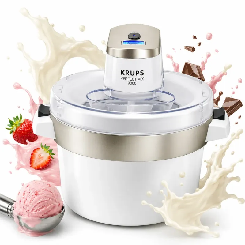 Promozione Macchina per Gelato 1.6 Litri Gelatiera con Display e 2 Coperchi 6W Mescolatore