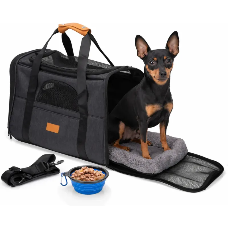 Soddisfatti O Rimborsati Borsa per Trasporto Animale Pieghevole Trasportino 44x31x34 cm Cuccia e Ciotola