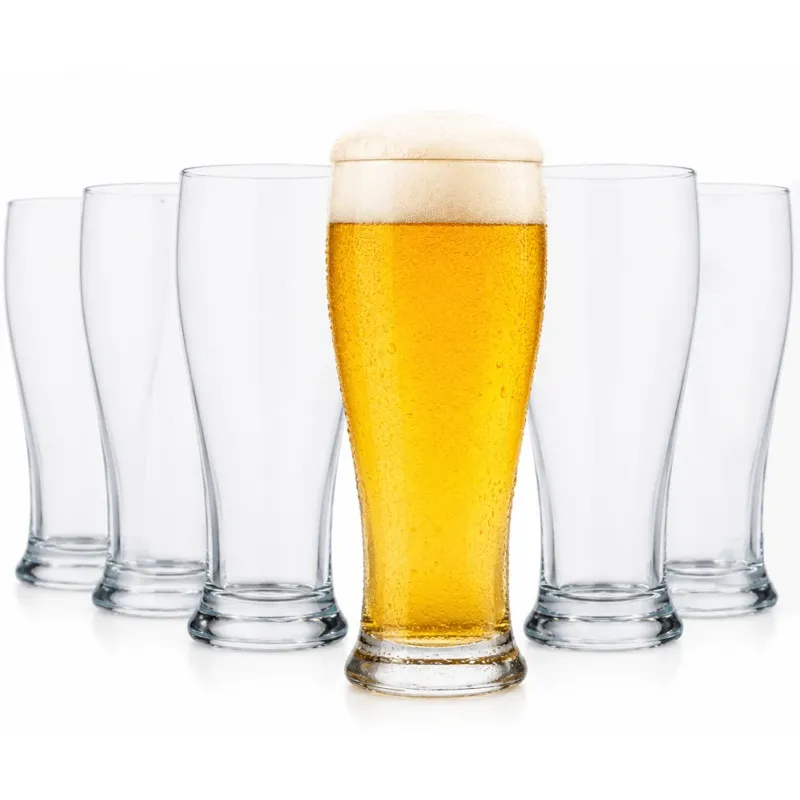 Affare Set 6 Bicchieri da Birra 145 Ml Bicchiere Lungo per Bevande 7x20 cm in Vetro