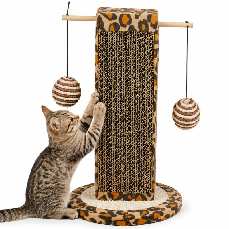 Solo Oggi Tiragraffi per Gatti Verticale da 30 cm Graffiatoio Gioco con Palline per Felini