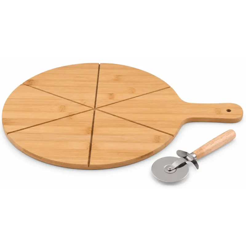 Compra Online Tagliere per Pizza con Coltello Taglierina con Rotella Accessori da Tavola 34 cm