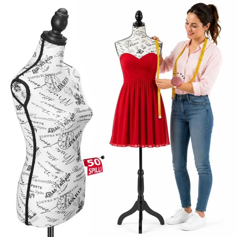 Manichino Sartoriale Femminile con 50 Spilli Modello Paris per Sartoria Donna Promozione