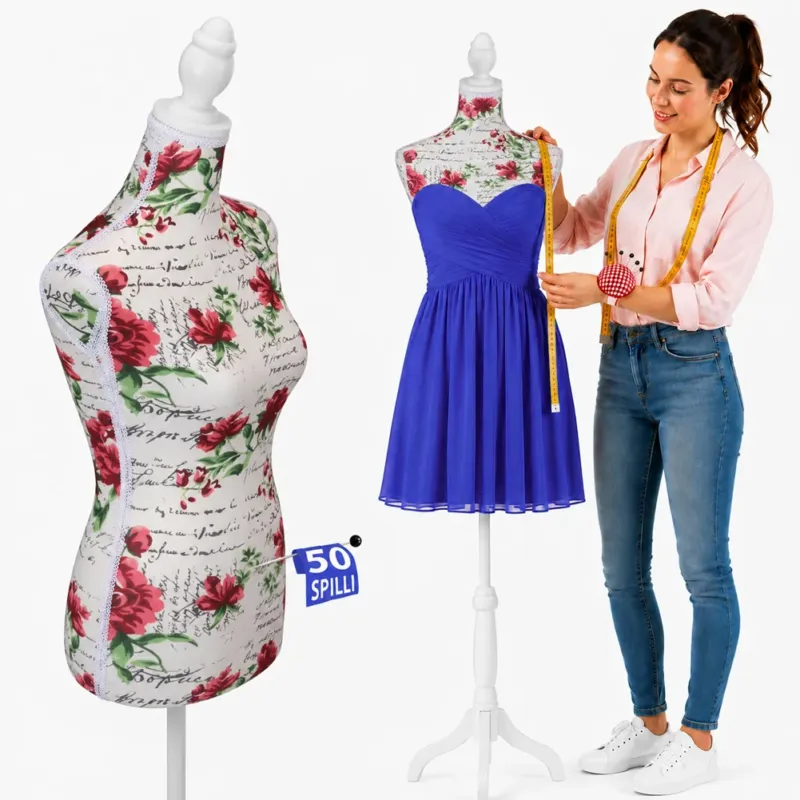 Manichino Sartoriale Femminile con 50 Spilli Modello Flowers Sartoria Donna Must-Have