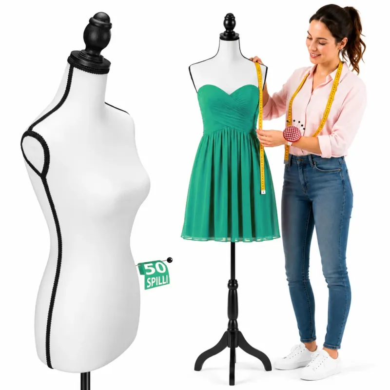 Direttamente Dal Produttore Manichino Sartoriale Femminile 50 Spilli Modello Bianco e Nero Sartoria Donna