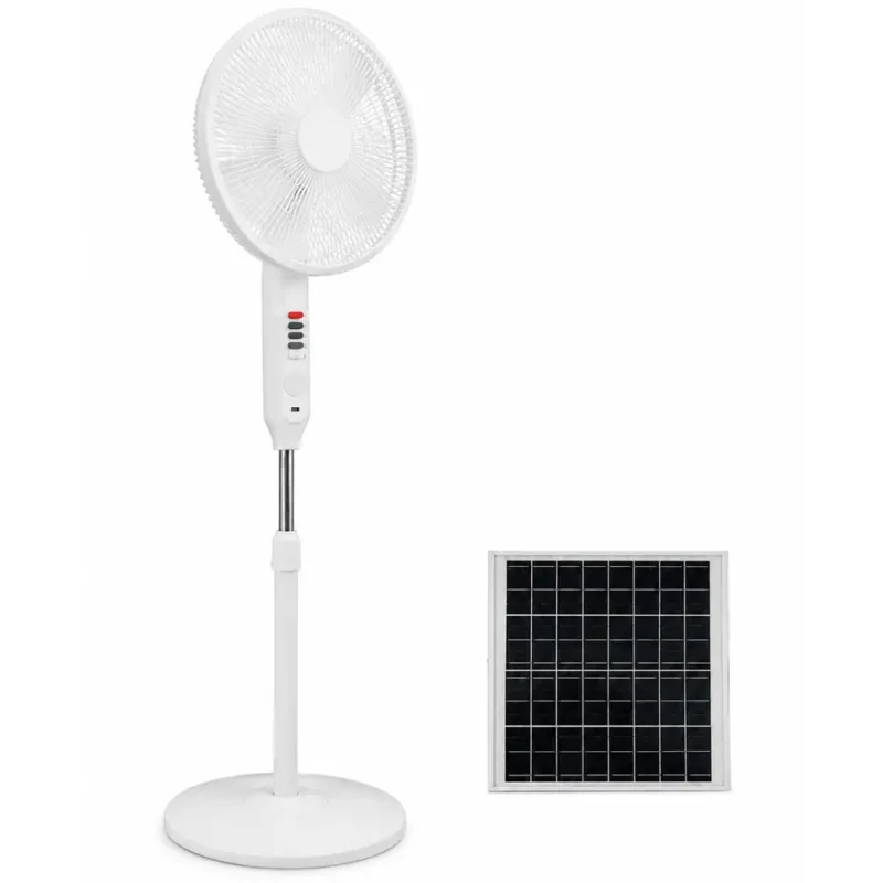 Ventilatore Batteria con Pannello Solare Luce Notturna 3 Velocità Selezionabili Esclusivo