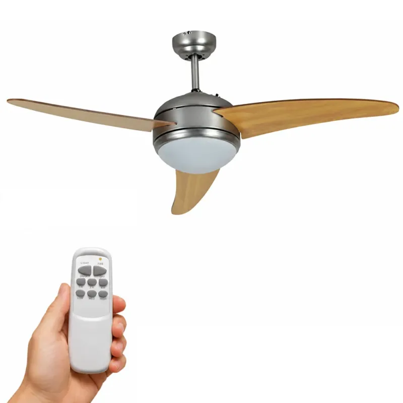 Ventilatore A Soffitto Con 3 Pale In Legno 3 Velocita Con Luce e Telecomando DCG Affare