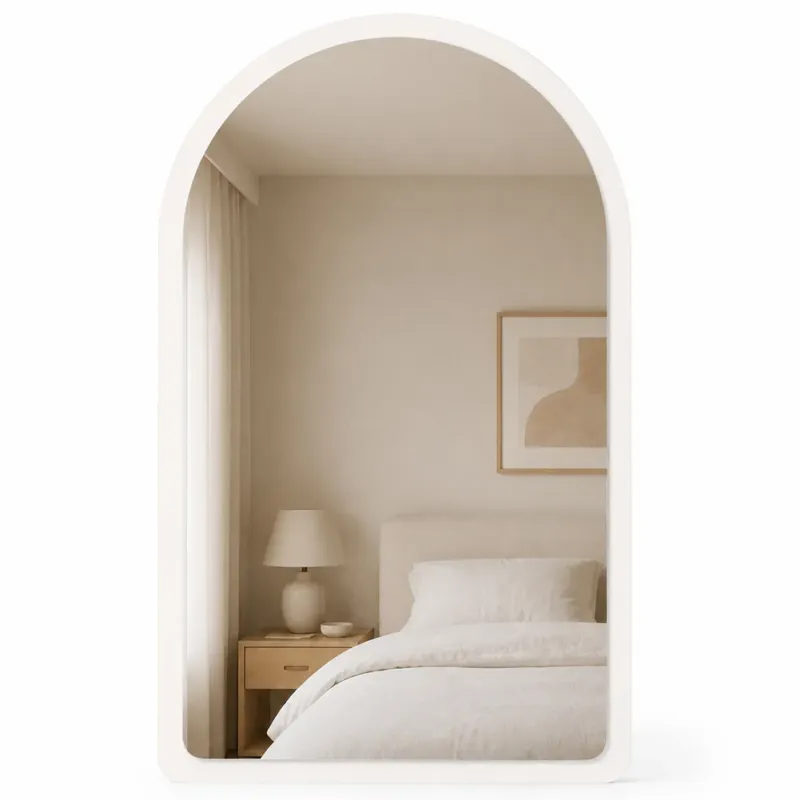 Prezzo Conveniente Specchio ad Arco Struttura in Legno Bianco Decorazione Design Moderno 46x60cm