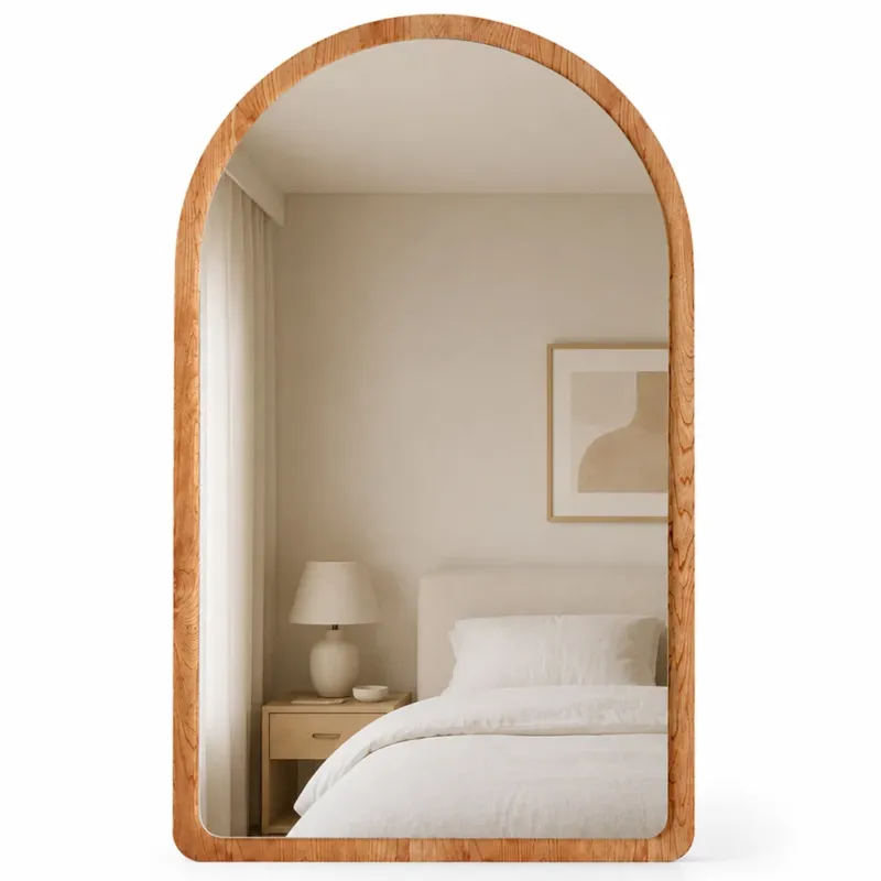 Specchio ad Arco Struttura in Legno Quercia Decorazione Design Moderno 46x60cm Direttamente Dal Produttore