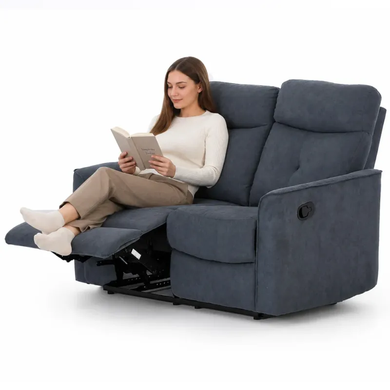 Vendita Finale Divano 2 Posti Recliner Manuale Poltrona Reclinabile 2 Posti Grigio 132x96x103cm