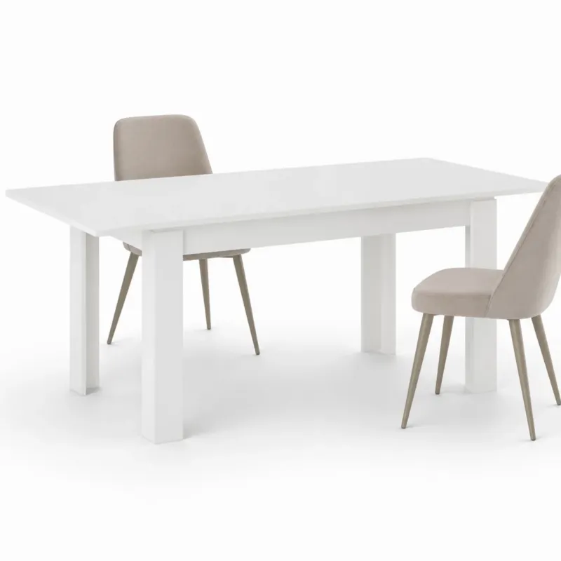 Offerta Limitata Tavolo da Pranzo 120x80 Allungabile fino a 170 cm Rettangolare in Legno Bianco