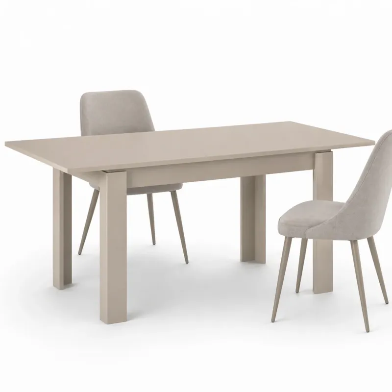 Popolare Tavolo da Pranzo 120x80 Allungabile fino a 170 cm Rettangolare in Legno Sabbia