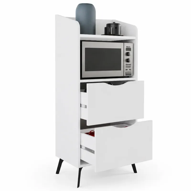 Acquista Ora Mobile Multiuso Contenitore con 2 Cassetti e 1 Ripiano Bianco 60x36x136 cm