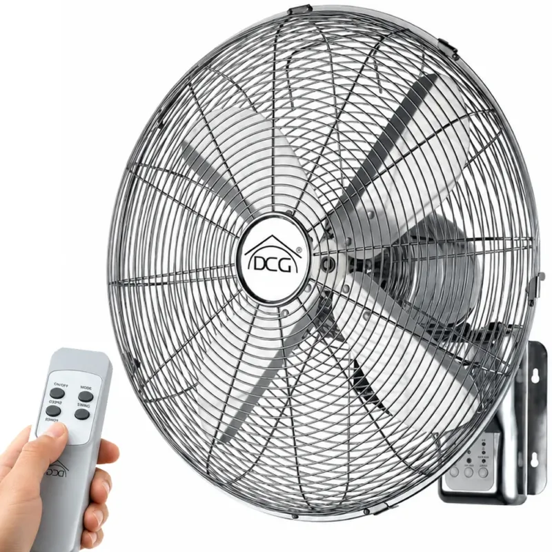 Popolare Ventilatore da Parete in Acciaio con 4 Pale e Telecomando 60W con Oscillazione
