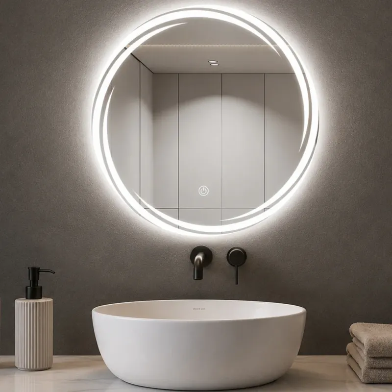 Specchio Tondo Spirale Diametro 70cm Led a 3 Colori Dimmerabile Accensione Touch Compra Online
