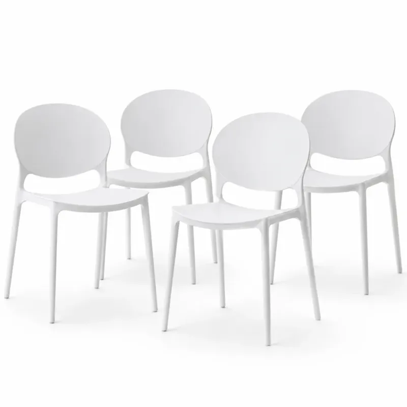 Set 4 Sedie da Pranzo Impilabili in Polipropilene Modello Milano 48x40x80 cm Soddisfatti O Rimborsati