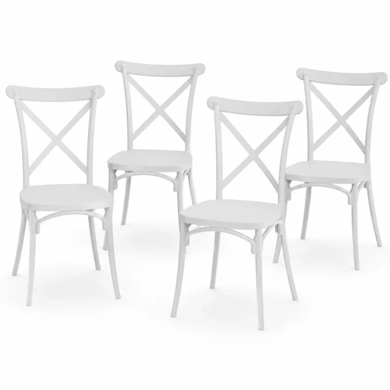 Ordina Subito Set 4 Sedie da Pranzo Impilabili in Polipropilene Modello Chiavarina 43x60x89 cm