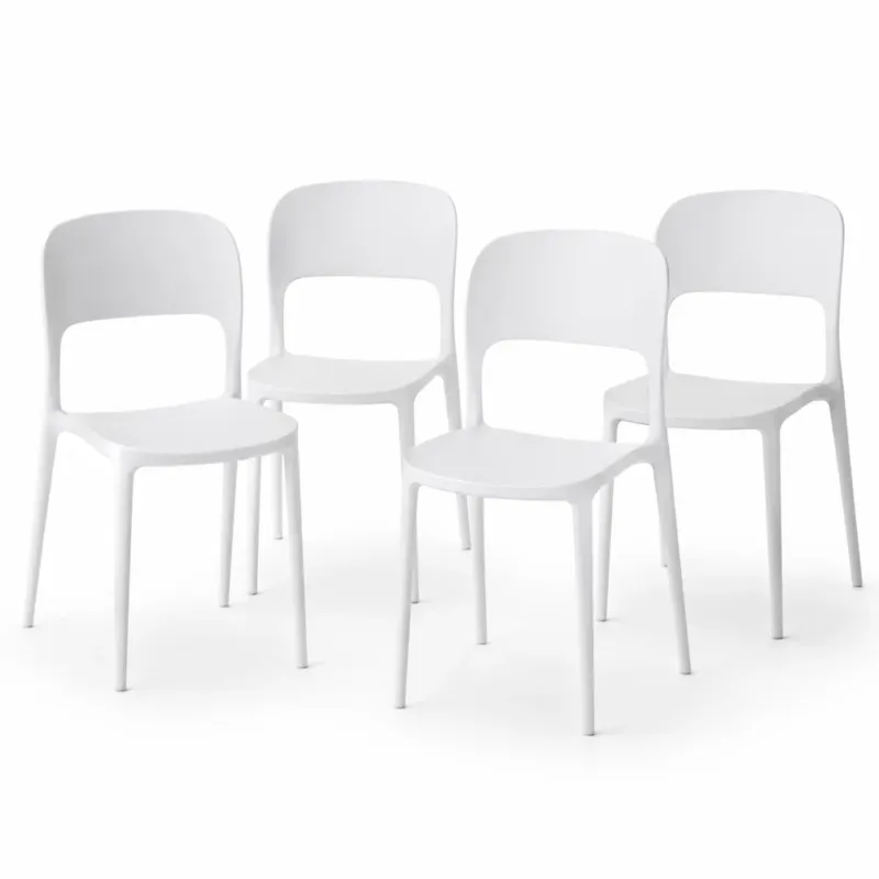Set 4 Sedie da Pranzo Impilabili in Polipropilene Modello Stoccolma 40x45x80 cm Occasione