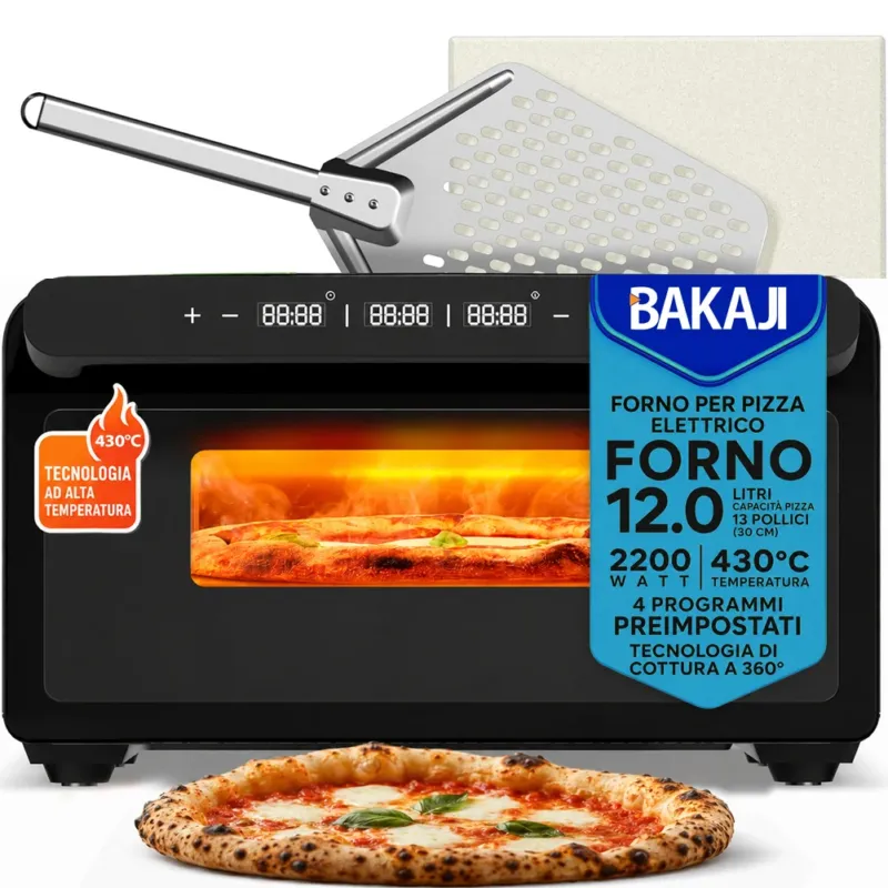 Pizza Maker Forno Elettrico Pizze 2200W Temperatura 150-430° Cottura Uniforme Prezzo Di Fabbrica