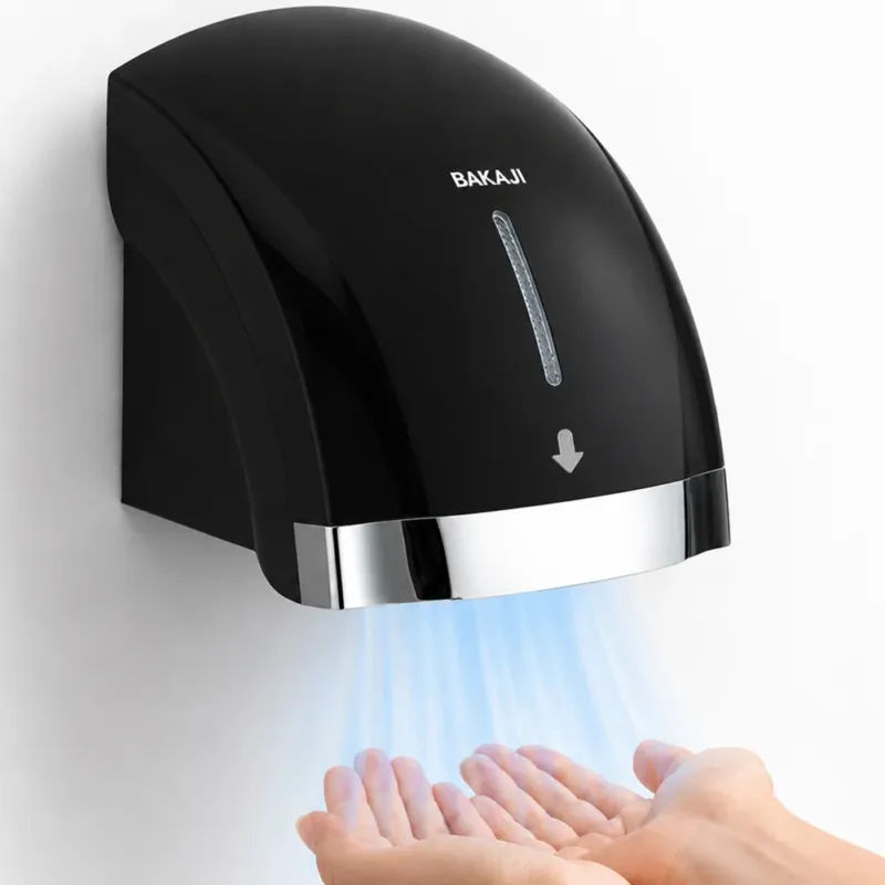 Asciugamani Elettrico Nero da Hotel Aria Calda a Parete 2000W con Fotocellula Non Perdere