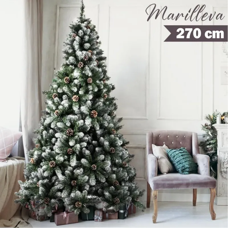 Soddisfatti O Rimborsati Albero Di Natale Innevato Marilleva 270cm 2156 Rami Super Folto con Pigne