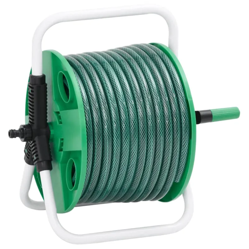 Avvolgitubo Autonomo Verde con Set Raccordi Tubo 0,5" 20 m PVC Scelto Dai Clienti