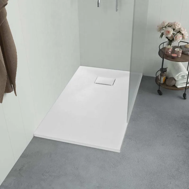 Vendita Finale Piatto Doccia 100x80 cm in SMC Bianco Effetto Ardesia Antiscivolo e Resistente