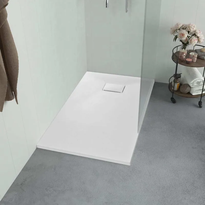 Affare Piatto Doccia 90x70 cm in SMC Bianco Effetto Ardesia Antiscivolo e Resistente