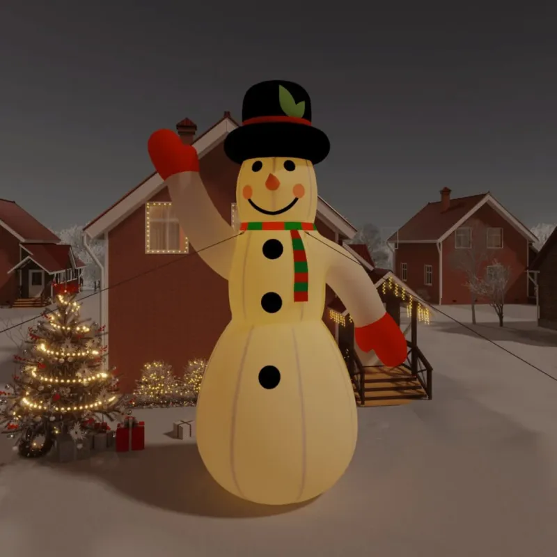 Pupazzo di Neve Natalizio Gonfiabile 805 cm con Luci LED per Esterno e Giardino Must-Have