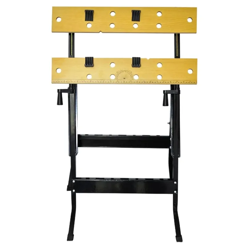 Ultime Pezzi Banco da Lavoro Pieghevole 62x56x75 cm Giallo Nero in MDF Portata 80 kg