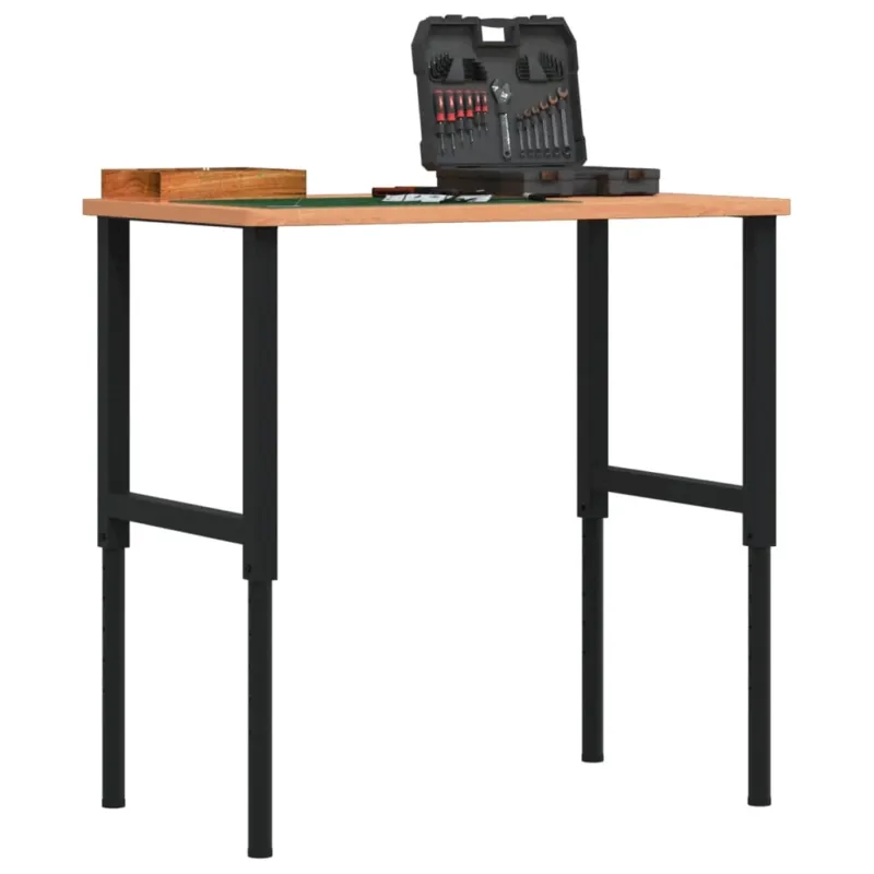 Banco da Lavoro 100x60 cm in Faggio Massello Regolabile in Altezza con Metallo Prezzo Ridotto