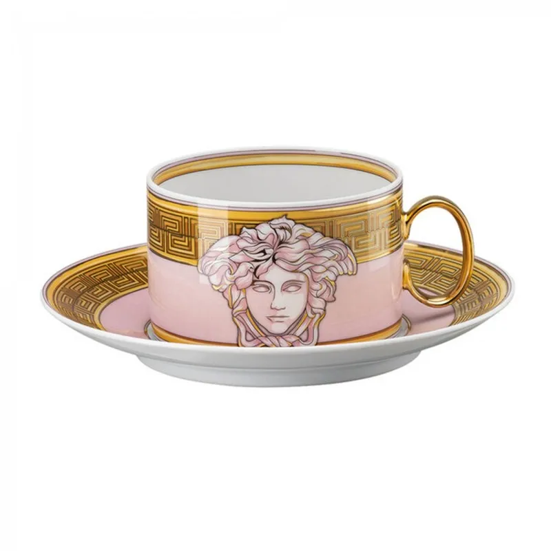 Versace Rosenthal Medusa Amplified Tazza Tè con Piattino Pink Coin Subito Disponibile