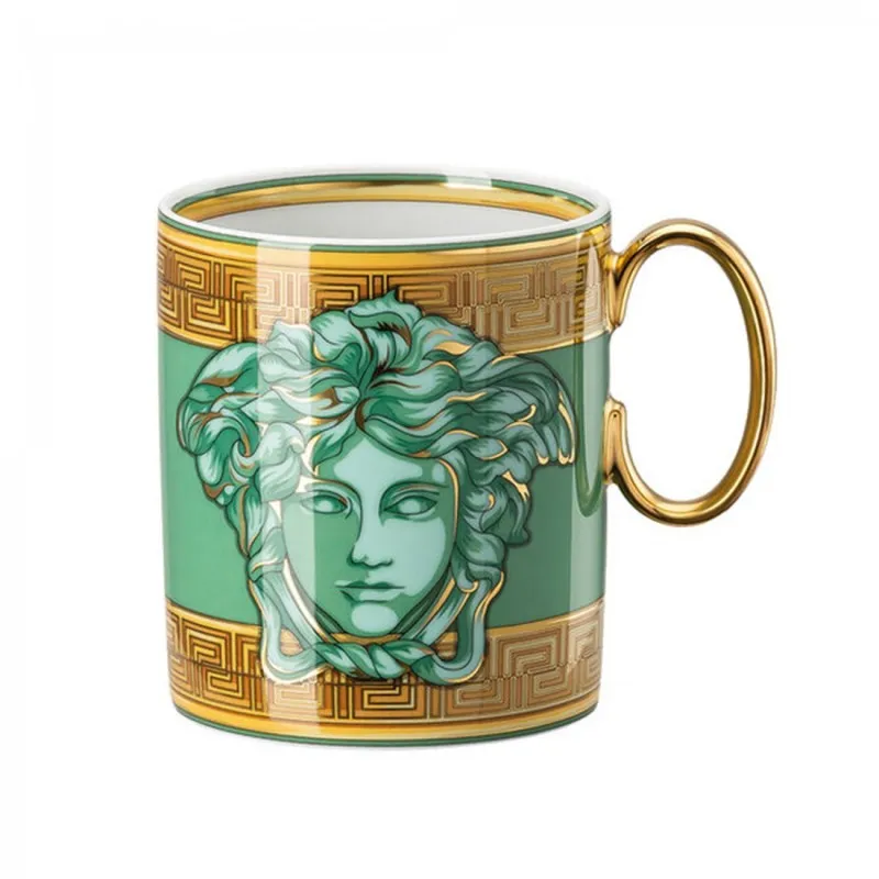 Quantità Limitata Versace Rosenthal Medusa Amplified Bicchiere con Manico Green Coin