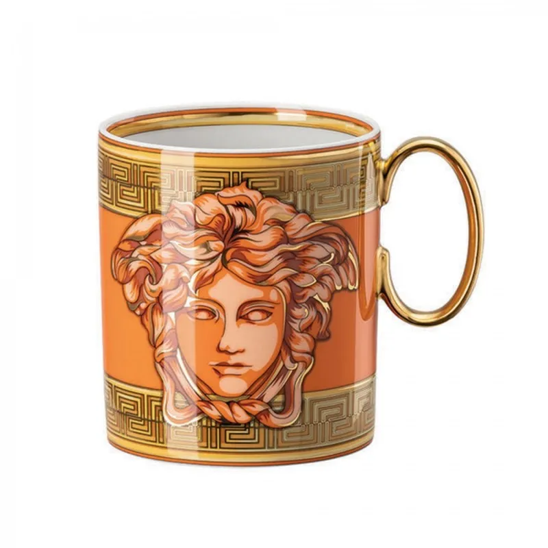 Versace Rosenthal Medusa Amplified Bicchiere con Manico Orange Coin Prezzo Ridotto