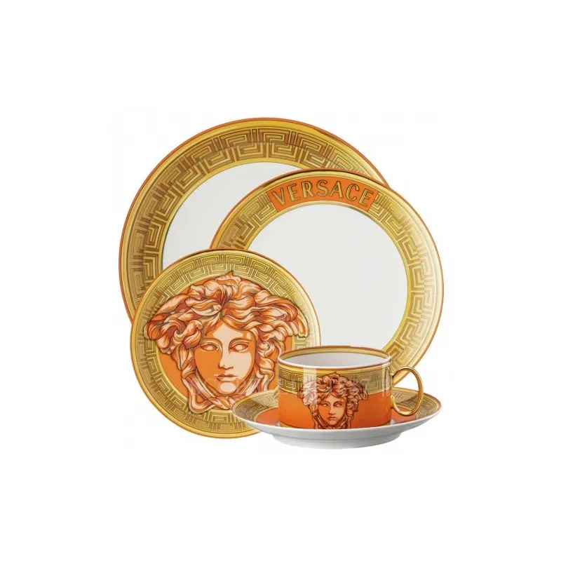 Offerta Versace Rosenthal Medusa Amplified Orange Coin Posto Tavola 5 Pz