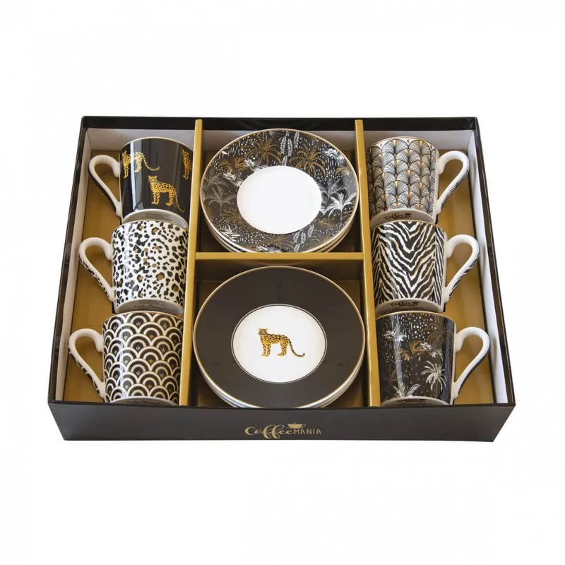 Must-Have Easy Life Coffee Mania Set 6 Tazze Caffè con Piattino SAVANA