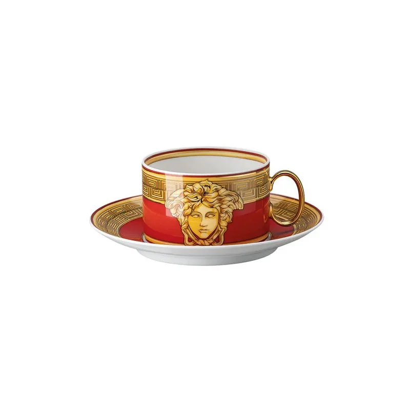 Più Venduto Versace Rosenthal Medusa Amplified Golden Coin Tazza Tè con Piattino