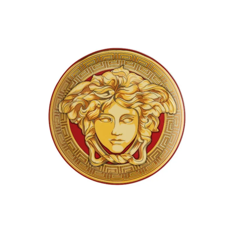 Esclusivo Versace Rosenthal Medusa Amplified Golden Coin Piatto 17 cm