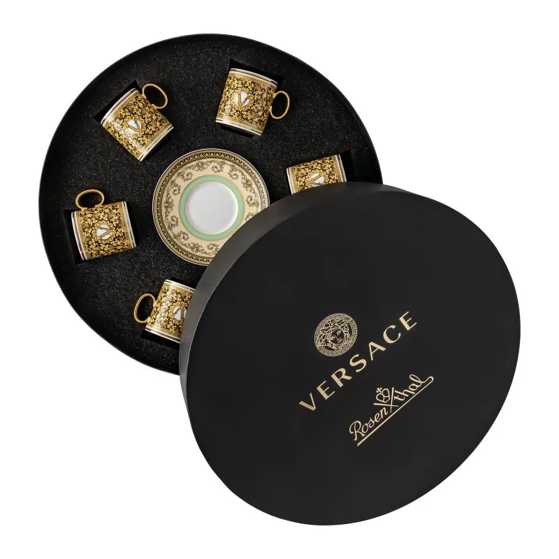 Promozione Versace Rosenthal Barocco Mosaic Set 6 Tazze Espresso con Piattino