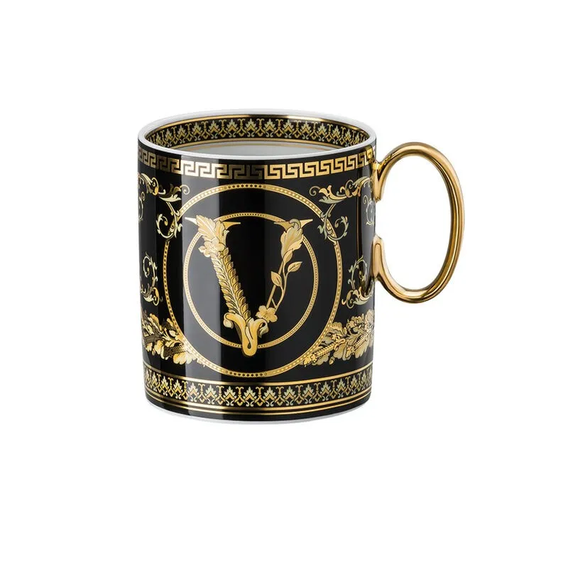Versace Rosenthal Virtus Gala Black Bicchiere con Manico Prezzo Conveniente