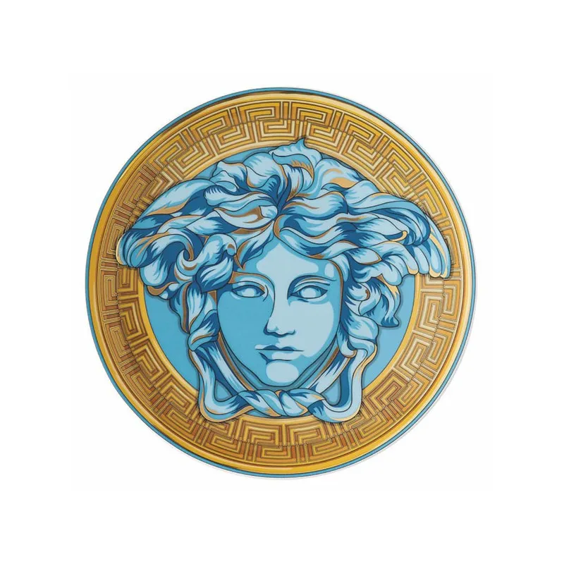 Ultimissimo Modello Versace Rosenthal Medusa Amplified Blue Coin Piatto Segnaposto 33 cm