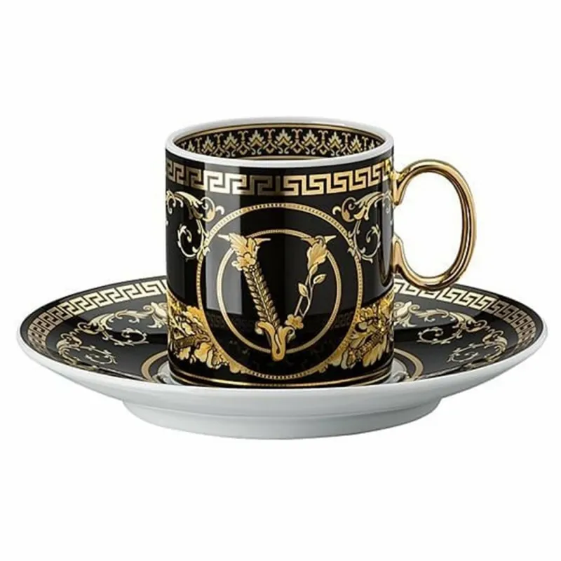 Versace Virtus Gala Black Tazza Espresso con Piattino 0. 10 l Economico