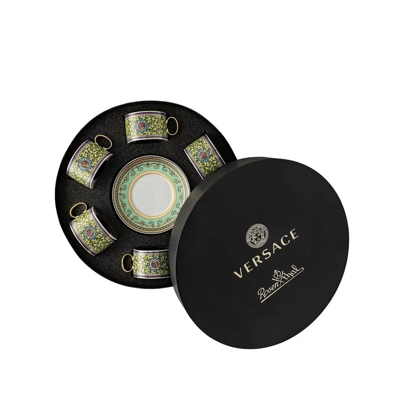 Spedizione Espresso Versace Barocco Mosaic Set 6 Tazze The con Piattino