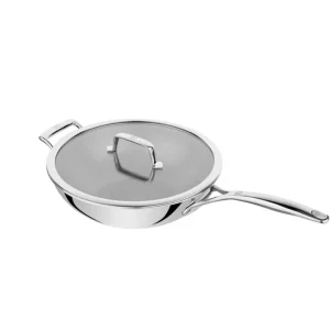 Consegna Rapida Wok in acciaio inossidabile con coperchio, 30 cm