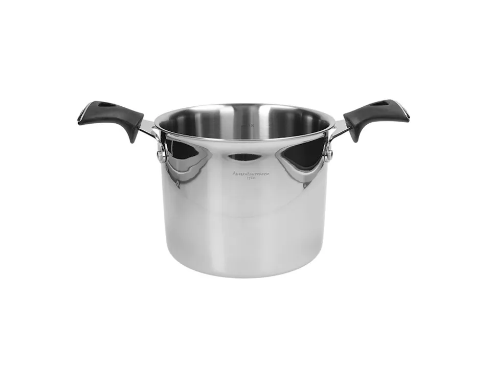 Luxury design, pentola 2 manici 24 cm in acciaio inox argento Must-Have