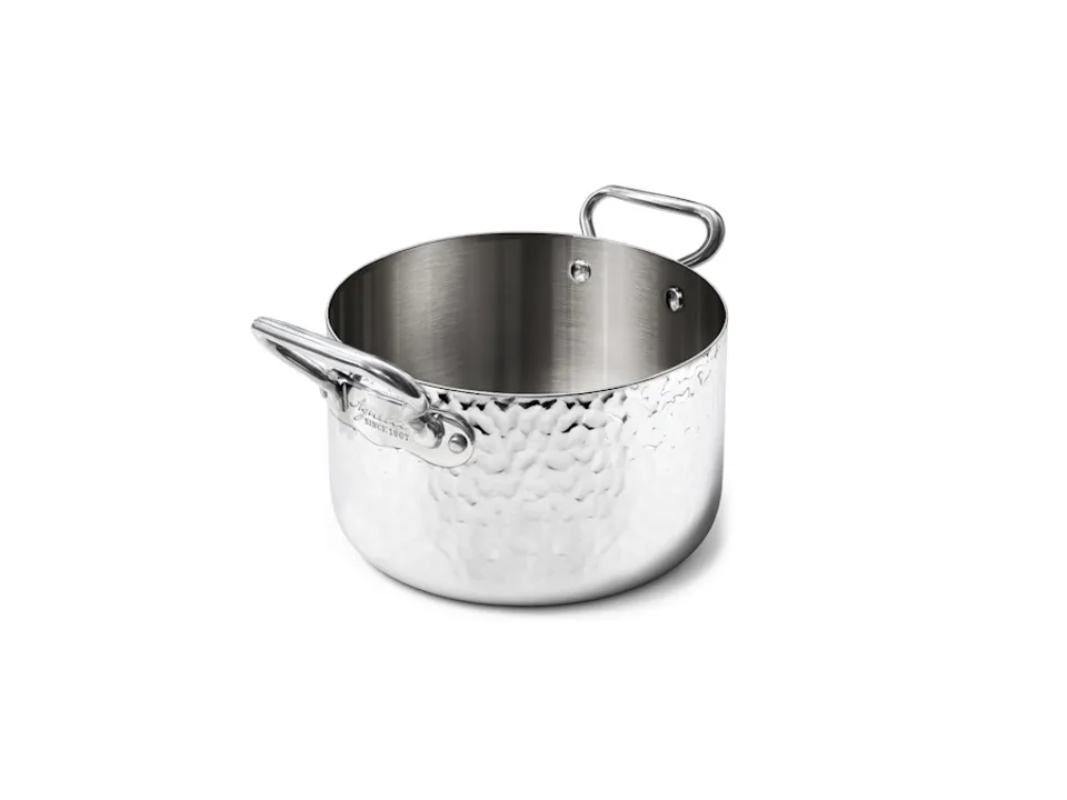 A Buon Prezzo Casseruola alta in aluinox 3ply martellato con 2 maniglie in acciaio inox, ø 24 cm