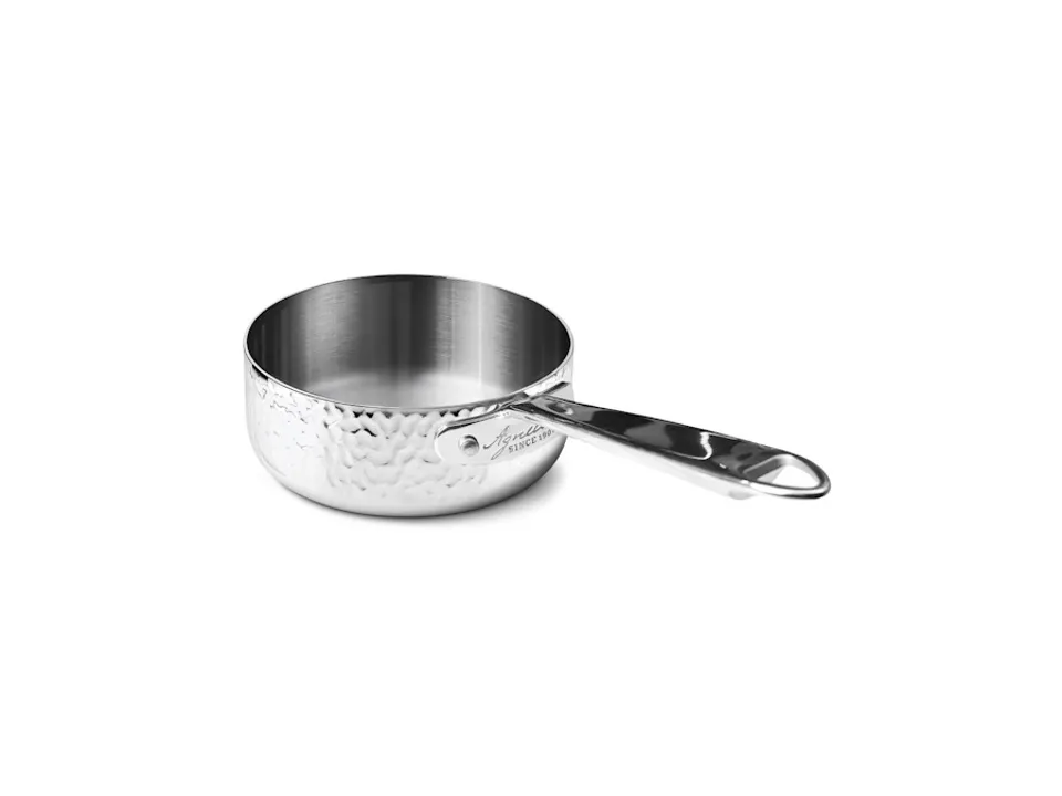 Economico Casseruola bassa in aluinox 3ply martellato con 1 manico in acciaio inox, ø 20 cm