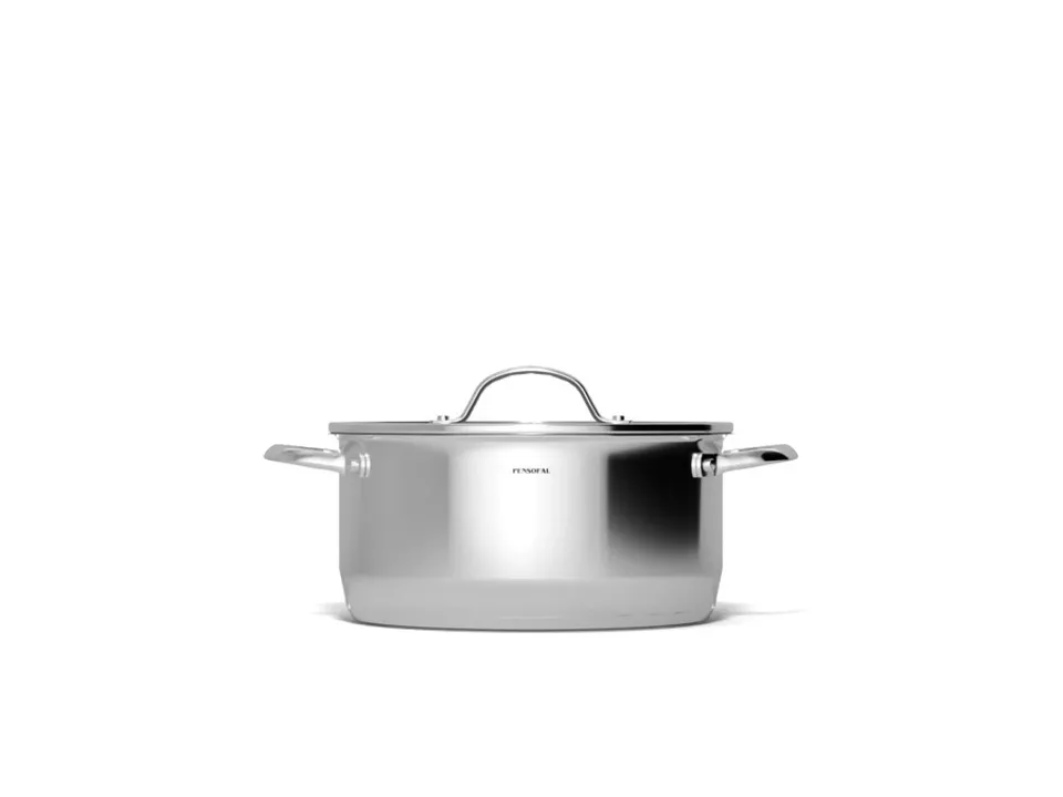 New era, casseruola cilindrica 2 manici con coperchio in vetro - ø20 cm Economico